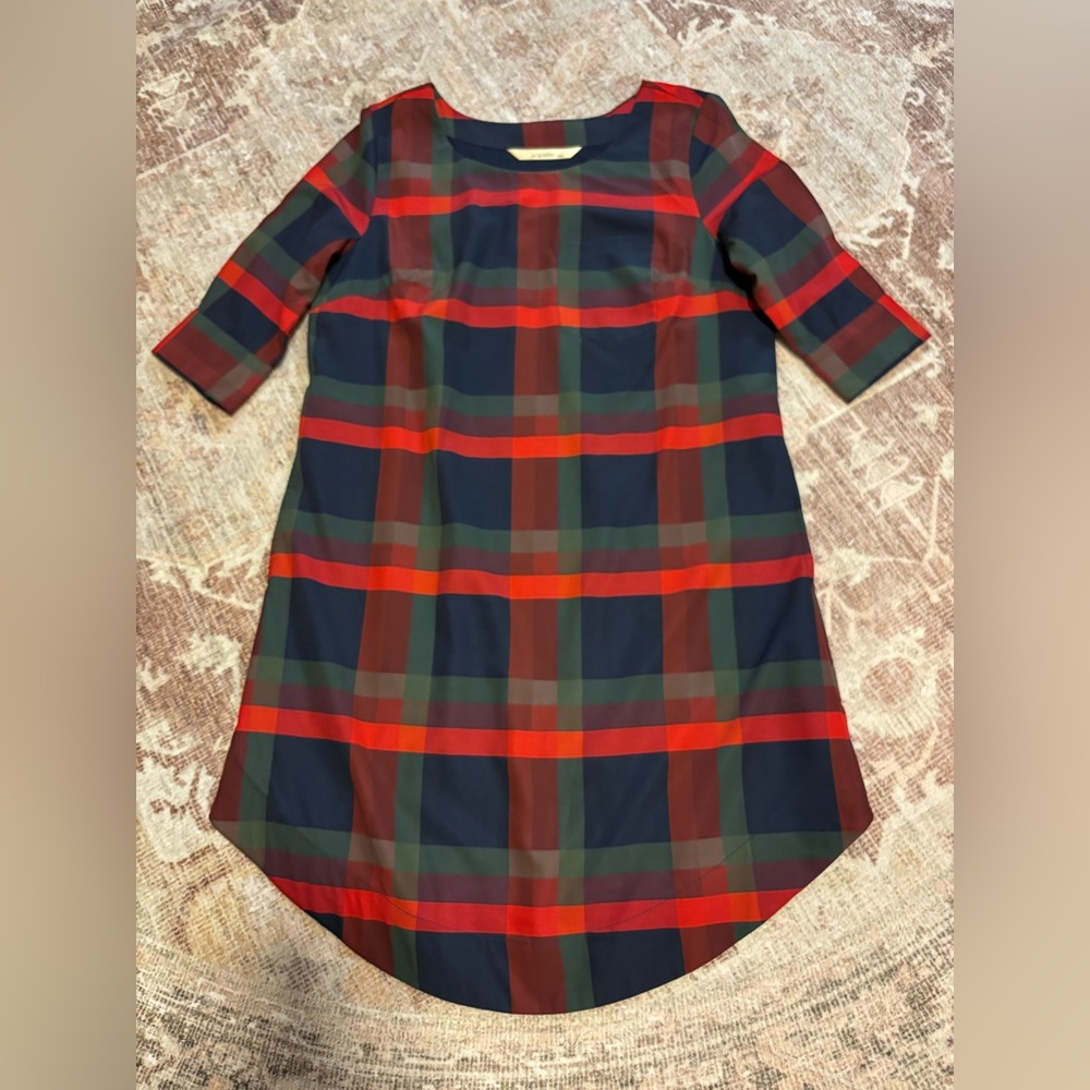 Eshakti Women’s Plaid Dress in Red, Green, and Blue